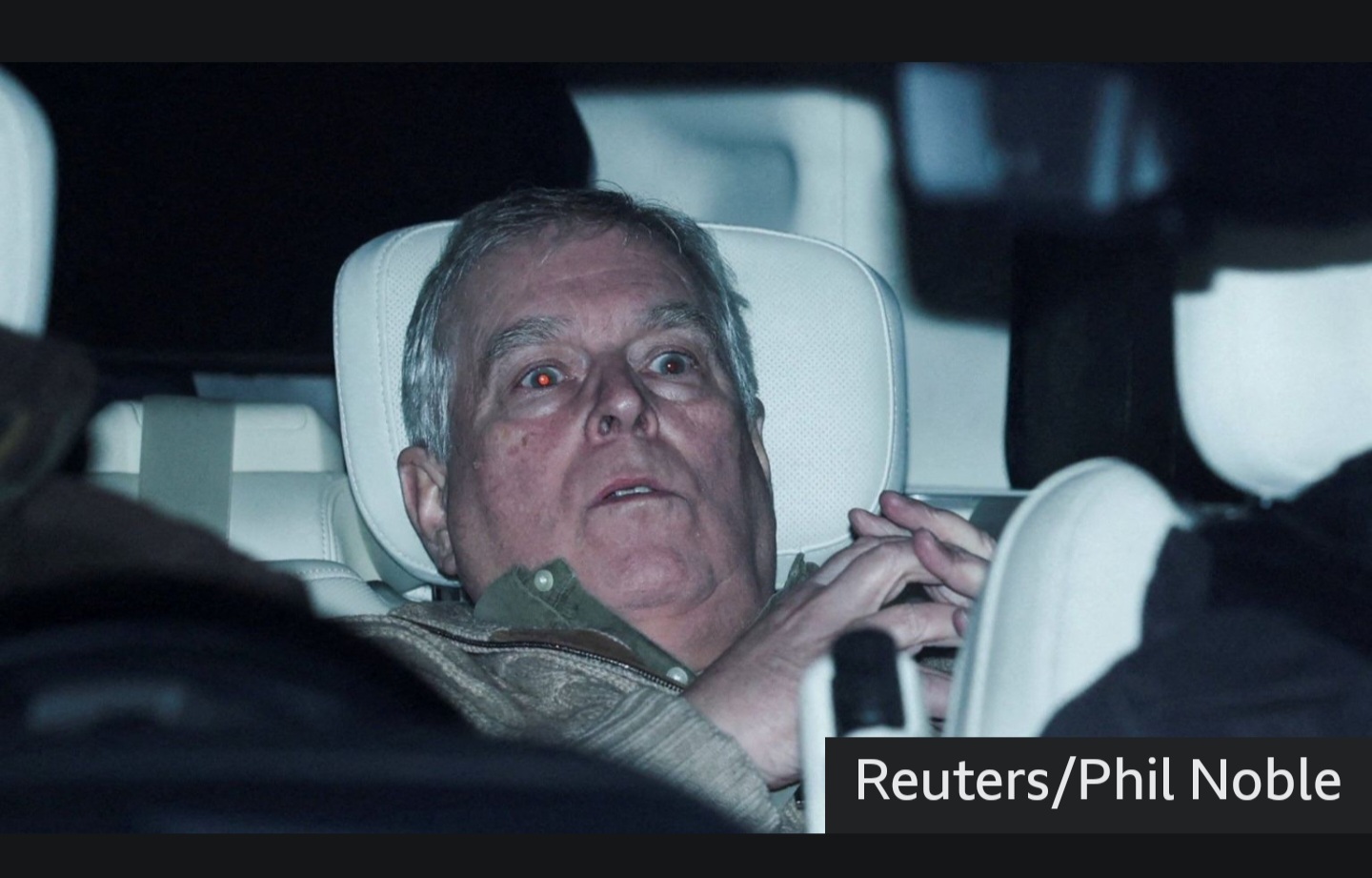 Former Prince Andrew leaving the police station