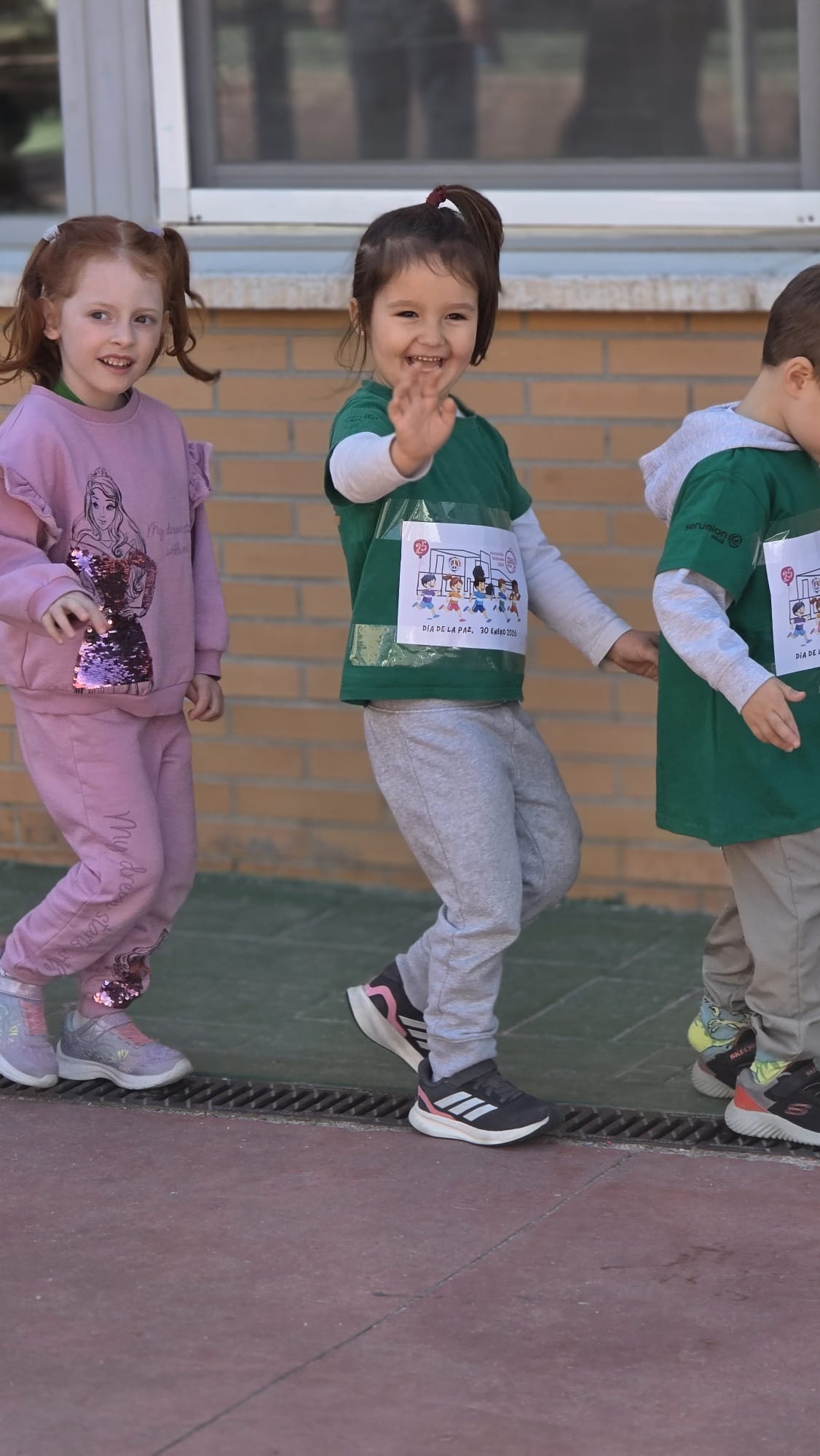 Juliet taking part in a peace race at school
