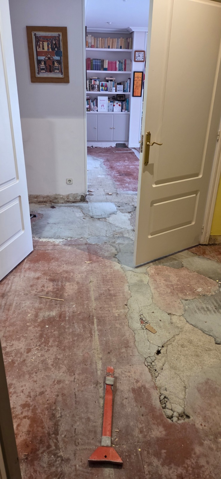 Renovations on the ground floor this week. Hopefully they will lay down the new floor tomorrow.