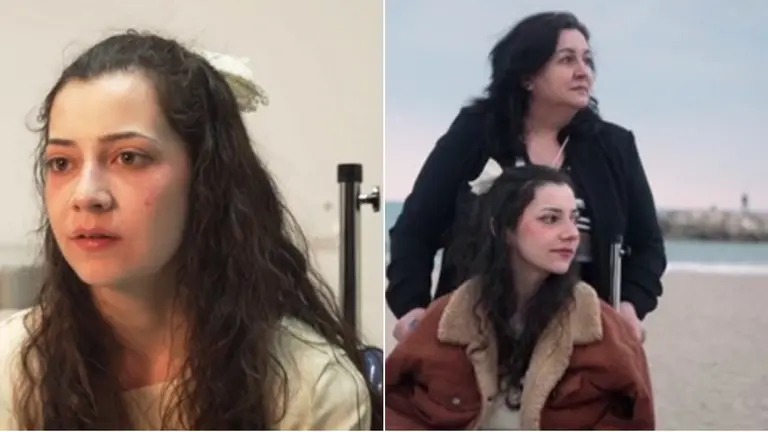 Noelia the girl who chose euthanasia over life, aged just 25 and with her mother.