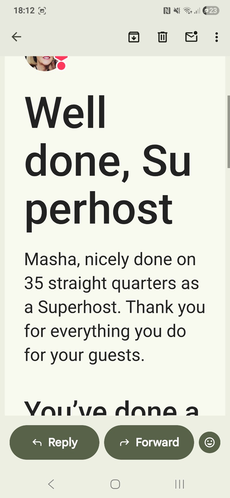 Superhost for 35 quarters = 8.75 years